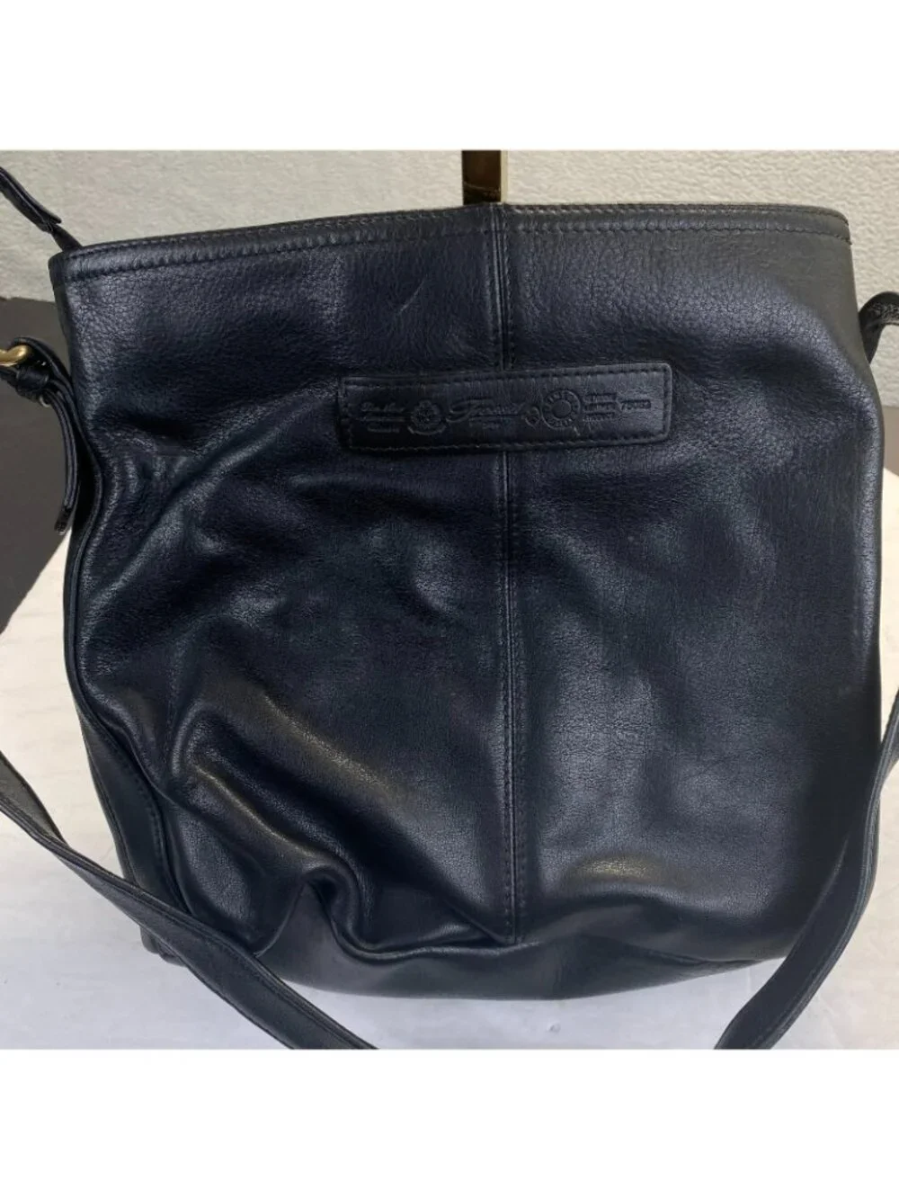 Vtg Fossil Black Genuine Leather Shoulder Bag 75082 Fossil 1954